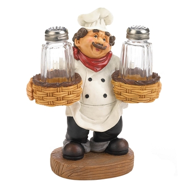 Chef Holder Salt &Pepper Shakers Set